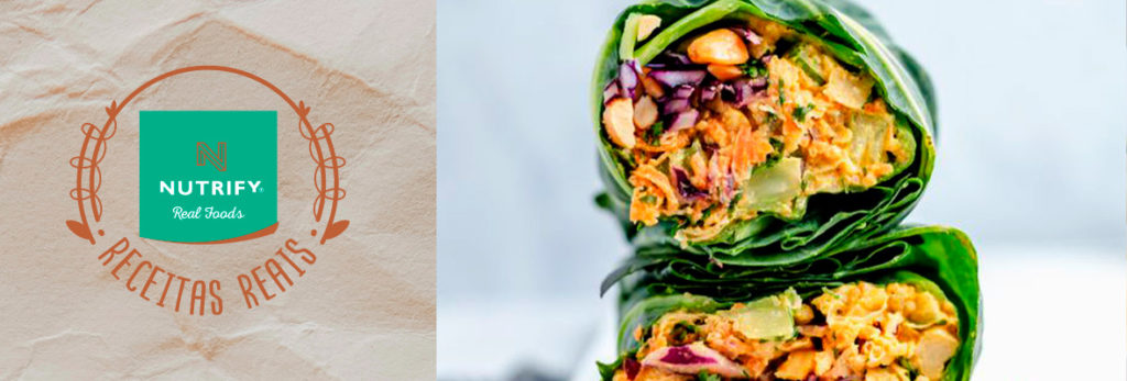 Wrap Vegano de grão de bico na folha de couve | Blog Nutrify